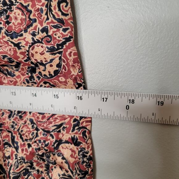 Peruvian Connection Red Floral Maxi Dress Women's Size 10 Cotton Warm Tones Fall - Picture 8 of 9